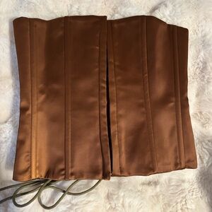 Danielle Guizio Brown Satin Corset